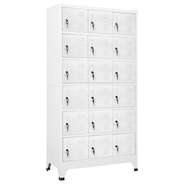 🔒 vidaXL Schließfachschrank 18 Fächer Metall Fächerschrank Metallschrank Spind Grau 🔒