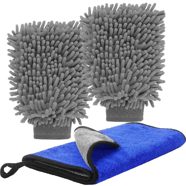 🚗 Auto Waschhandschuh und Mikrofaser Reinigungstuch Set 🧼