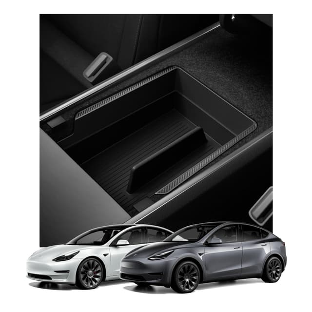 Spigen Tesla Model Y & 3 Armlehnen Mittelkonsolen Organizer - Carbon Edition 🚗