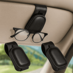 🕶️ 2 Stück Brillenhalter für Auto: Magnetischer Brillenhalter Auto aus Leder