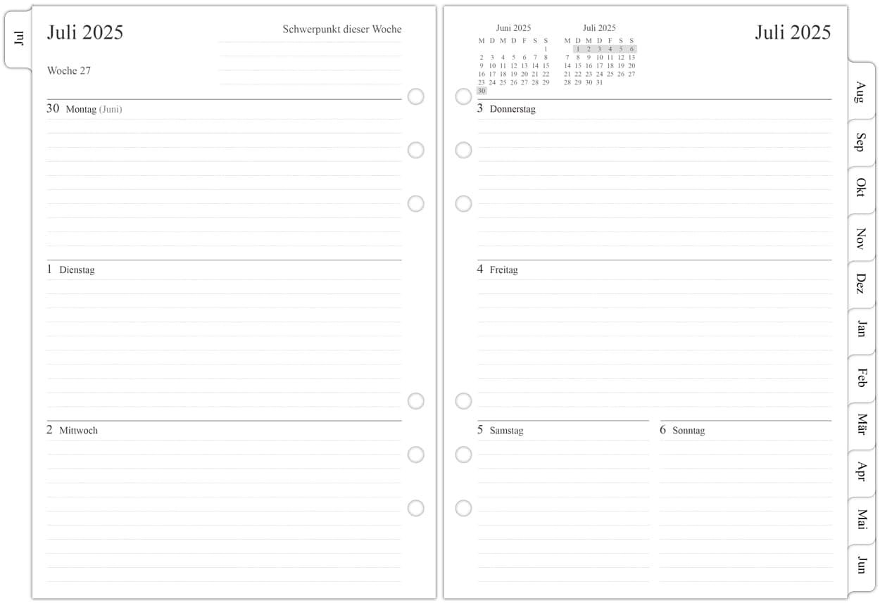📅 Neuheiten! 25-26 Wochenplaner Einlage A5 📆