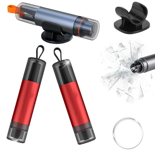 🔨🚗 Mymai 2Pack Notfall und Sicherheitswerkzeug Glasbrecher Nothammer Auto mit Gurtschneider