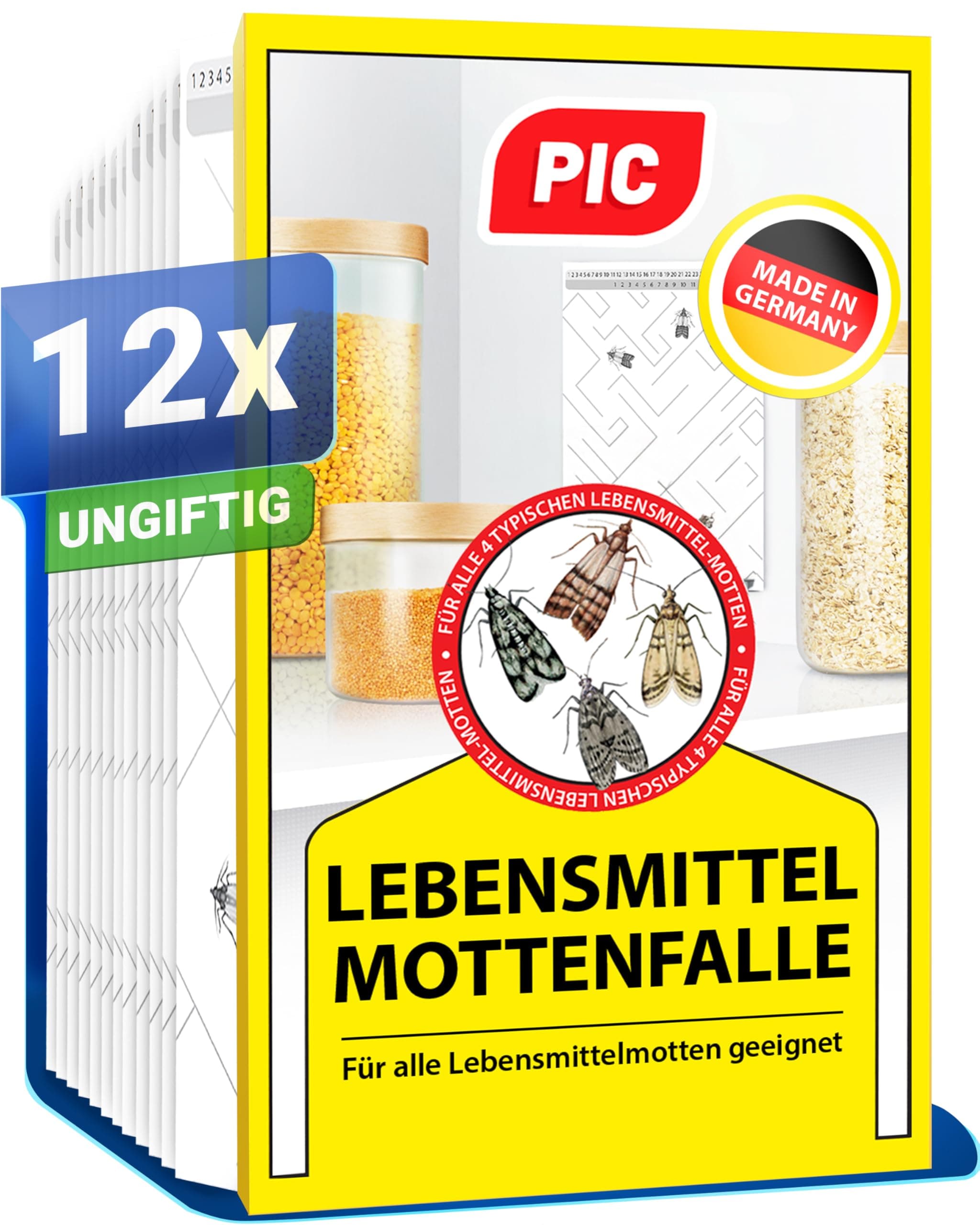 PIC Lebensmittelmotten Falle - 12 Lebensmittelmottenfallen 🦋🪰