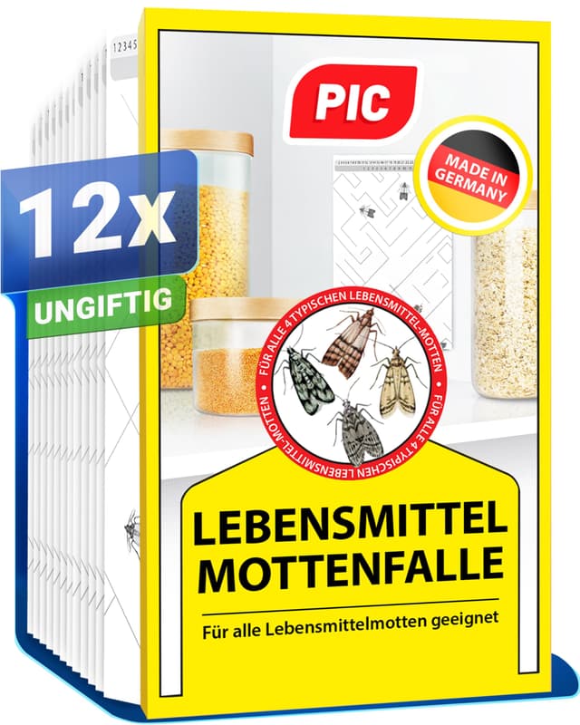 PIC Lebensmittelmotten Falle - 12 Lebensmittelmottenfallen 🦋🪰