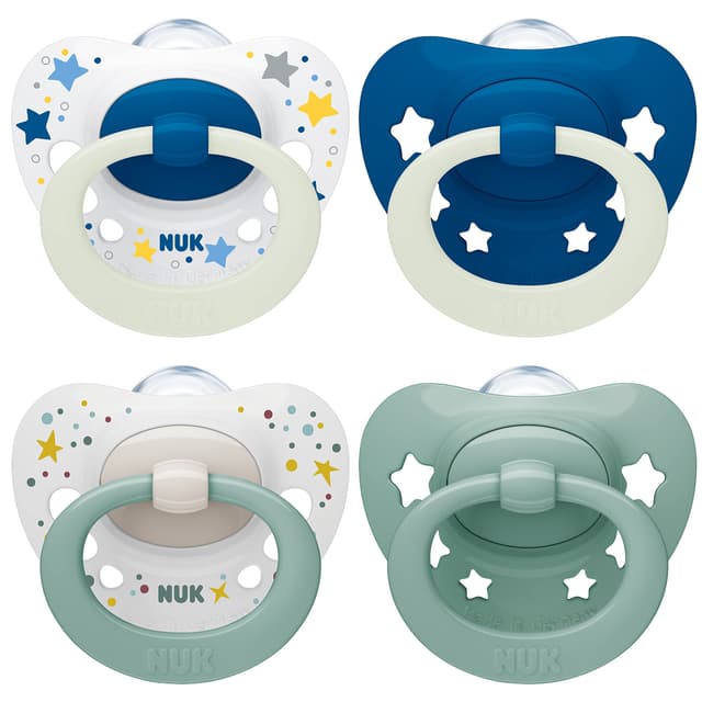 NUK Signature Day & Night Babyschnuller | BPA-freie Silikonschnuller in Herzform