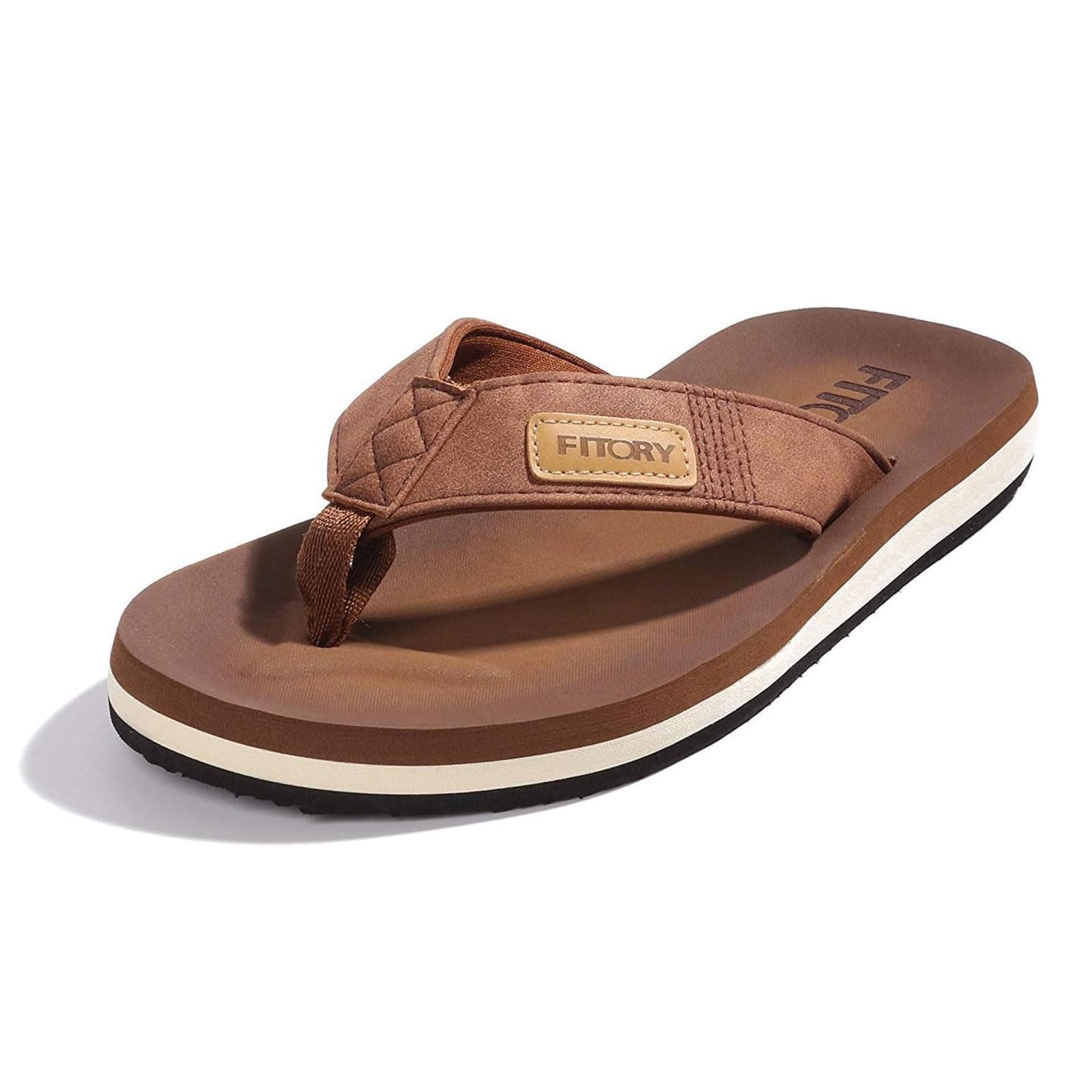 🌞🏖️ FITORY Herren Flip Flops Surfen Zehentrenner Sports Sandalen Beach/Pool Pantoffeln Gr.39-48 43 EU Tan 🩴