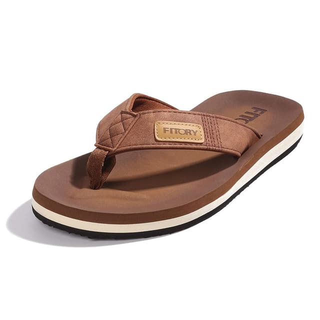 🌞🏖️ FITORY Herren Flip Flops Surfen Zehentrenner Sports Sandalen Beach/Pool Pantoffeln Gr.39-48 43 EU Tan 🩴