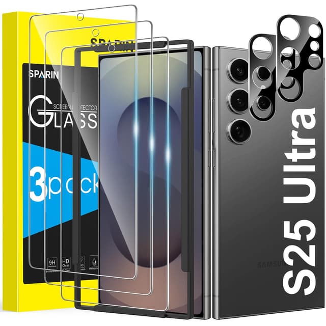 🔥 SPARIN Samsung Galaxy S25 Ultra Panzer Schutz Glas - 3 Schutzfolien & 2 Kameraschutz 📸