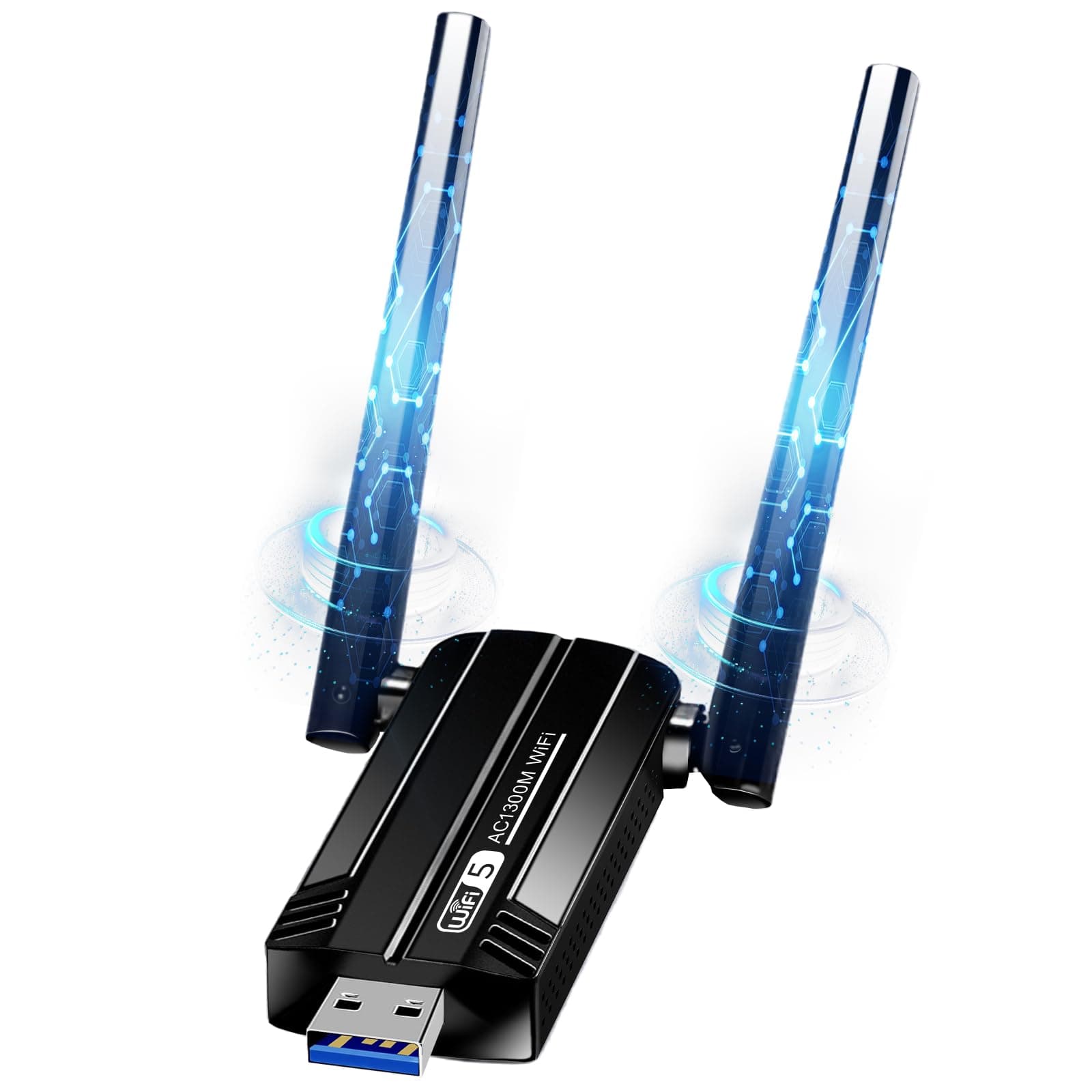 🔥 Super Deal! USB WLAN Stick Adapter für PC - Internet Stick 1300Mbps USB 3.0 Dual Band 2.4GHz/5.8GHz WLAN Adapter PC mit 2 x 5dBi Antenna PC/Laptop 🚀