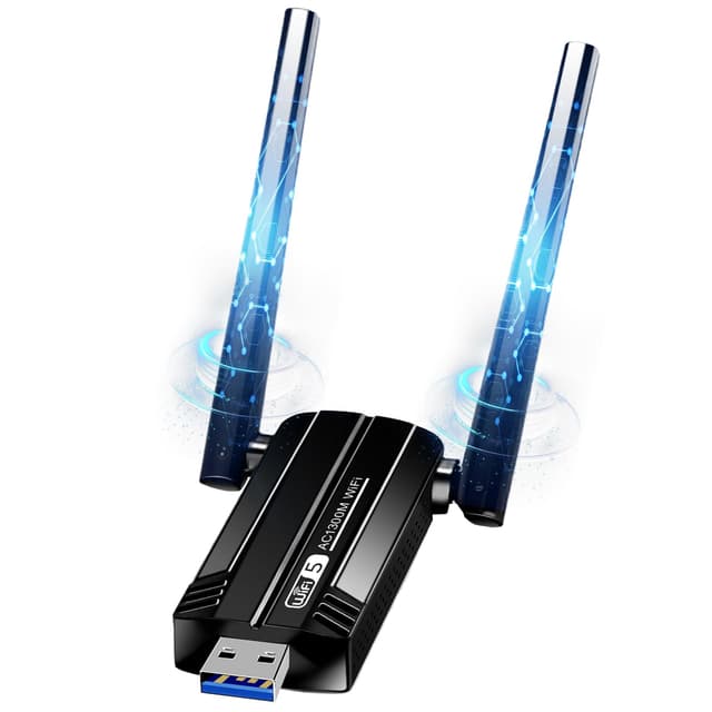 🔥 Super Deal! USB WLAN Stick Adapter für PC - Internet Stick 1300Mbps USB 3.0 Dual Band 2.4GHz/5.8GHz WLAN Adapter PC mit 2 x 5dBi Antenna PC/Laptop 🚀