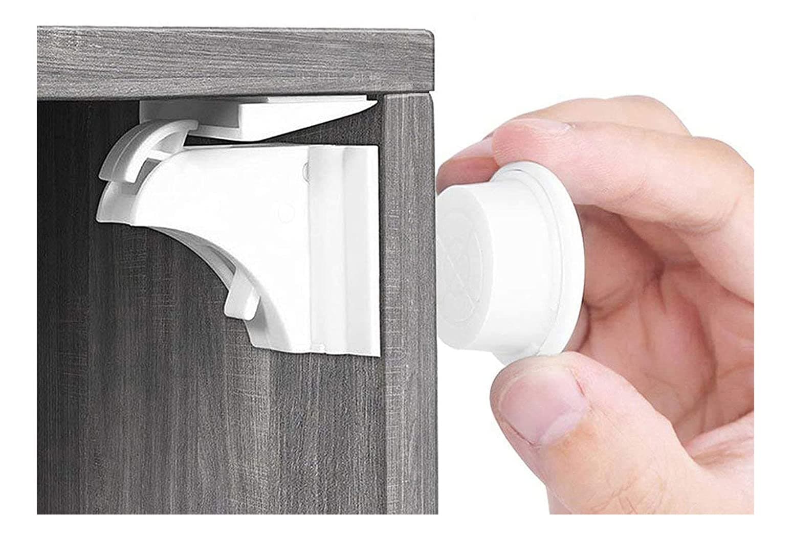 🔒👶 Babysicherheit Magnetisches Schrankschloss 10 Schlösser + 2 Schlüssel - Norjews