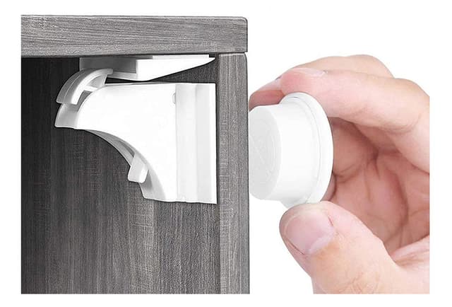 🔒👶 Babysicherheit Magnetisches Schrankschloss 10 Schlösser + 2 Schlüssel - Norjews