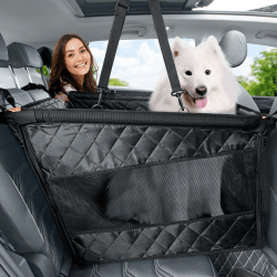 Pecute Extra Stabiler Hunde Autositz 🐾 Schwarz XL(Upgrade)