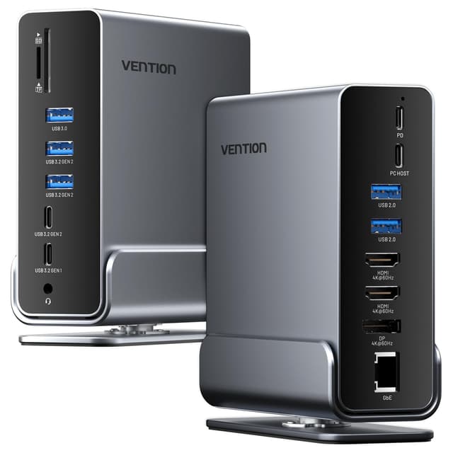 VENTION USB C Docking Station, 16-IN-1 DockingStation Laptop 3 Monitore Unterstützung ✨