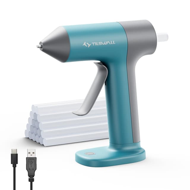 🔥 Tilswall Heißklebepistole mit 2000mAh Akku - Blau
