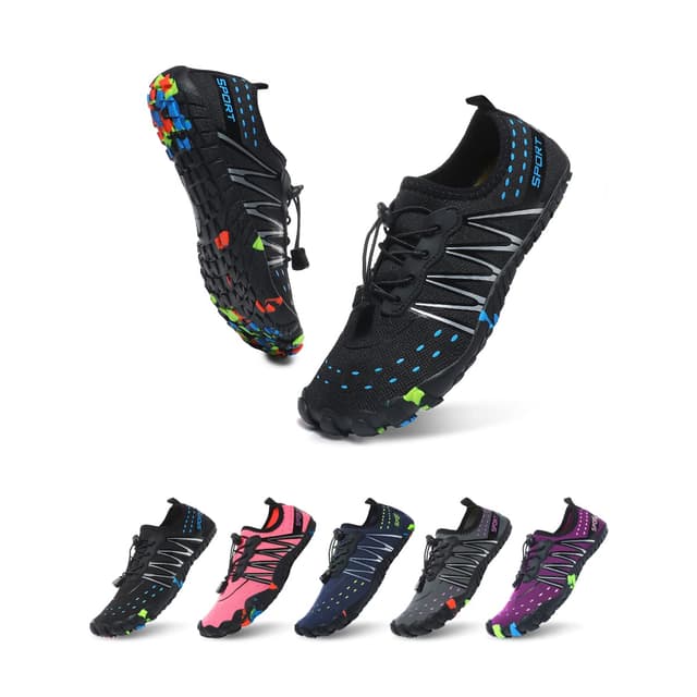 🔥 Ziitop Badeschuhe Damen Herren Schwarz2000 🌊🏃‍♂️