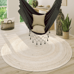 Paco Home Teppich Rund Wohnzimmer Jute Boho Ethno Muster ✨🏡