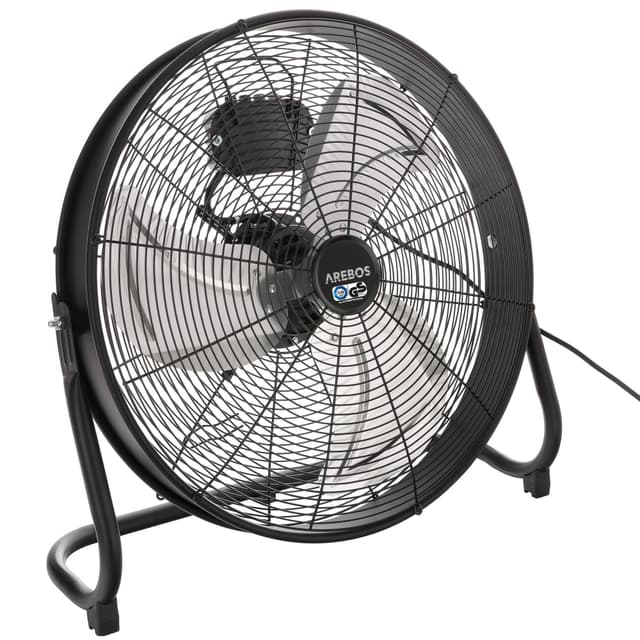 🌀 Arebos Bodenventilator Ø50 cm | Windmaschine | Ventilator | 3 Geschwindigkeitsstufen