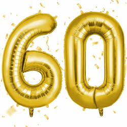 Angebot: OFFCUP Zahlen Luftballon Gold - Folienballon Zahl 60 - 40 Zoll Helium Ballons Geburtstagsdeko 🎉