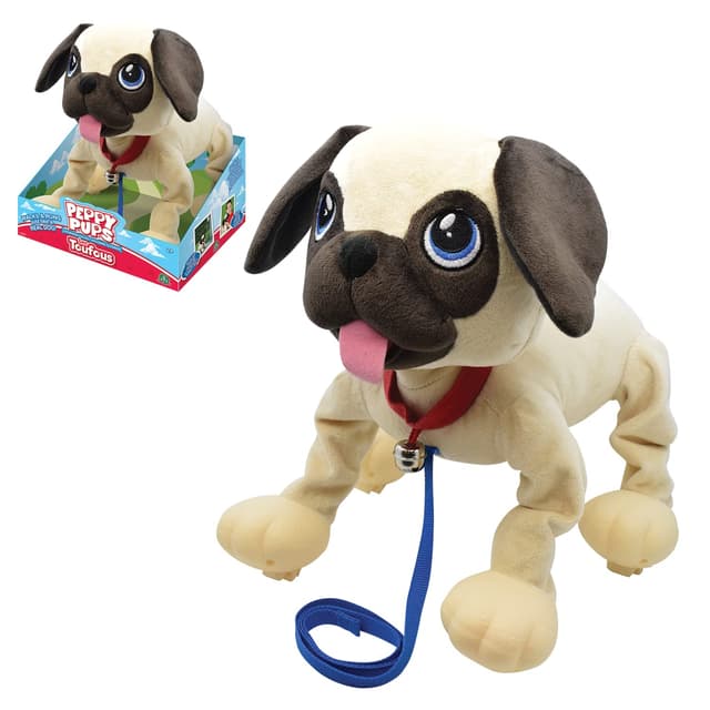 🐶 Peppy Puppies - Plüschmops, der an der Leine läuft 🐾