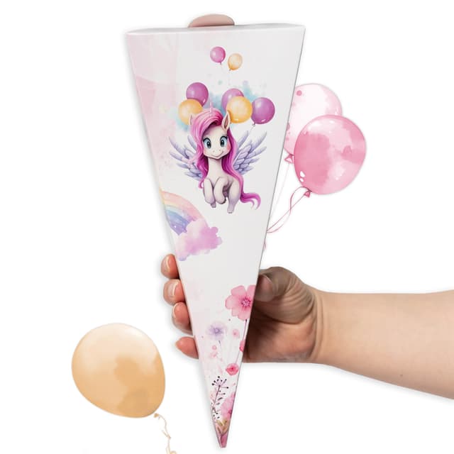 TOBJA Mini Schultüte für Geschwister Einhorn Design 🦄🌈💖