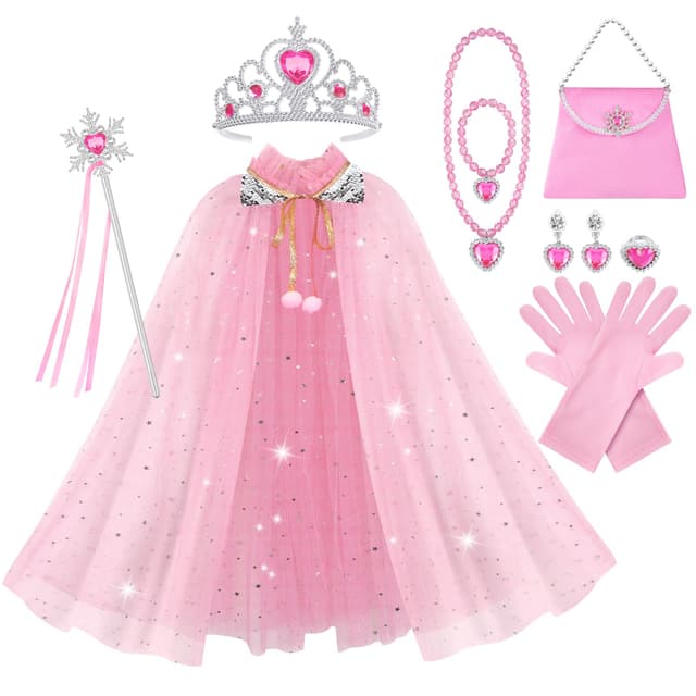 👸🏼👑 Vicloon 11 Stück Mädchen Prinzessin Kleid Mit Krone & Zauberstab 🎉🎃