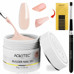 Aokitec Aufbaugel für Gelnägel: Nudes U V Gel nägel zur Nagelverlängerung und Modellage 💅