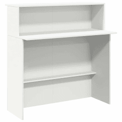 vidaXL Empfangstheke Weiß 100x50x103,5 cm Holzwerkstoff 🌟 Empfangstresen, Salon Empfangstheke, Kassentheke, Empfangstisch 🌟 Büro Empfangstheke