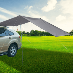 🚗🏕️ Auto Markise Camping Dachzelt Wasserdicht Sonnensegel - Grau 440 x 200cm