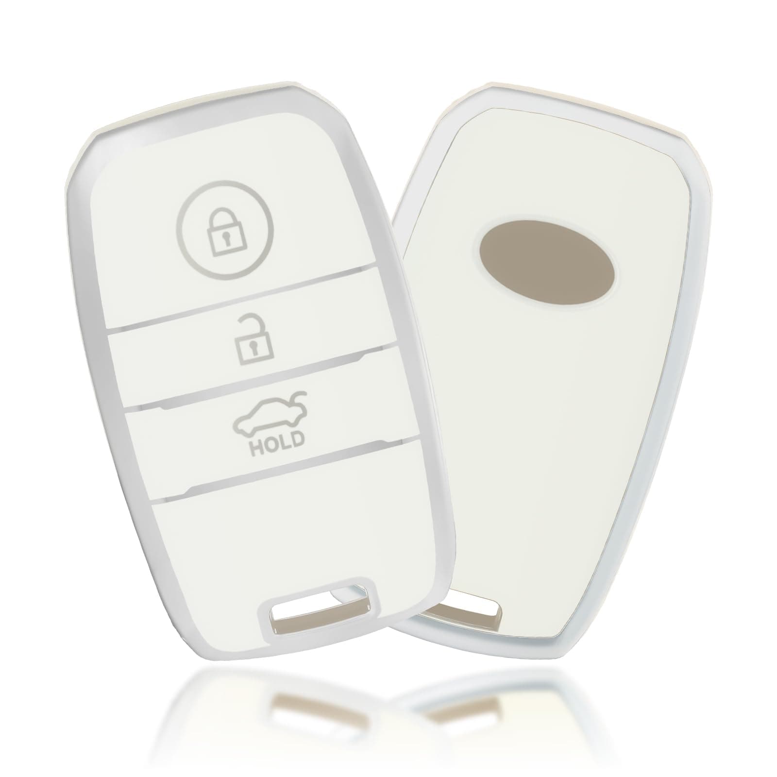 🔑 OFFCURVE Schlüsselhülle Autoschlüssel Hülle - Weiße Silber - 360° Schutz