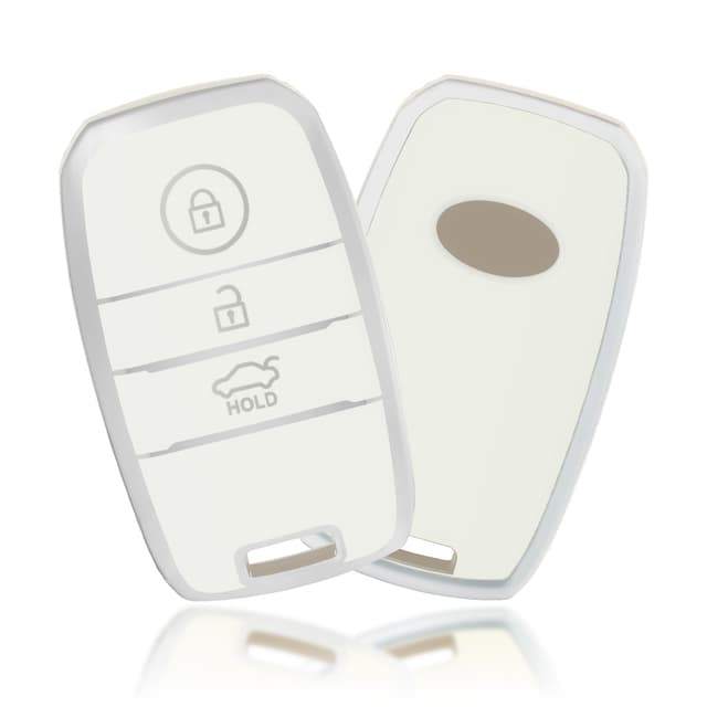 🔑 OFFCURVE Schlüsselhülle Autoschlüssel Hülle - Weiße Silber - 360° Schutz