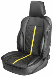 🏎️🔥 Walser Premium Sitzauflage Auto Kimi - Schwarz/Gelb - Sitzschoner Auto - Vergleichssieger*