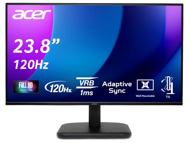 Angebot: Acer EK241Y G Monitor 23,8 Zoll (60 cm Bildschirm) Full HD, IPS, 120Hz HDMI, 75Hz VGA, 4ms (GTG), HDMI 1.4, VGA, AdaptiveSync 🖥️