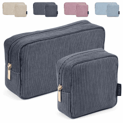 🌟 MAGEFY Kosmetiktasche 2er Set - Klein & Groß - Grau - Für Handtasche - Reise Makeup Tasche für Frauen 🌟