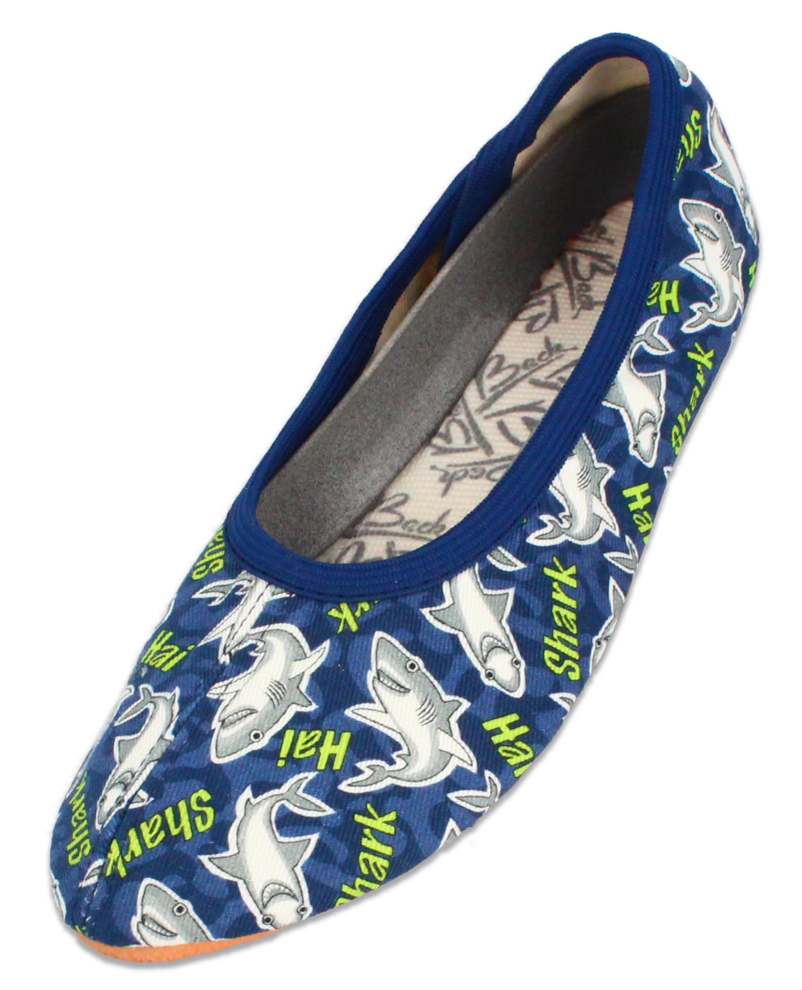 🦈 Beck Jungen Shark Hausschuhe 29 EU Dunkelblau - Angebot!