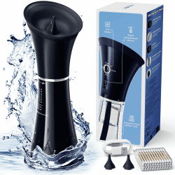 Ohrenschmalz Entferner Ohrenreiniger mit Integriertem Doppeltank, Sicherer Ohrenreiniger mit Smart Wassertemperatursensor, Ohrenreiniger für Erwachsene IPX7 Wasserdicht, Schwarz Blau