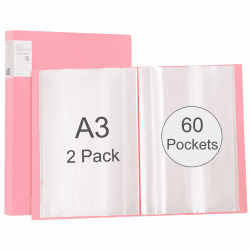 🌸 Srvnpioy 2 Stück A3 Präsentationsdisplay Buch Rosa 🌸