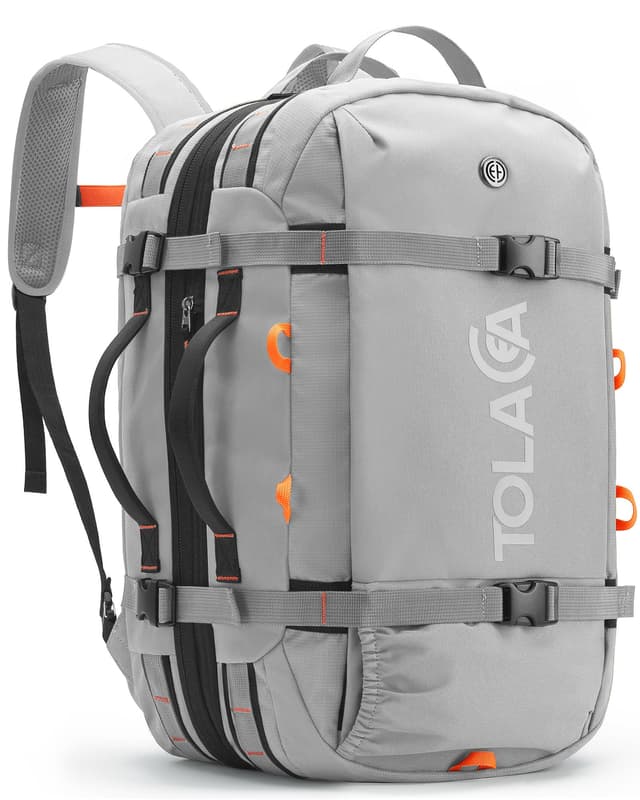 🎒 Tolaccea Reiserucksack 40-50L, TSA-Freundlicher Laptop Rucksack 15,6 Zoll