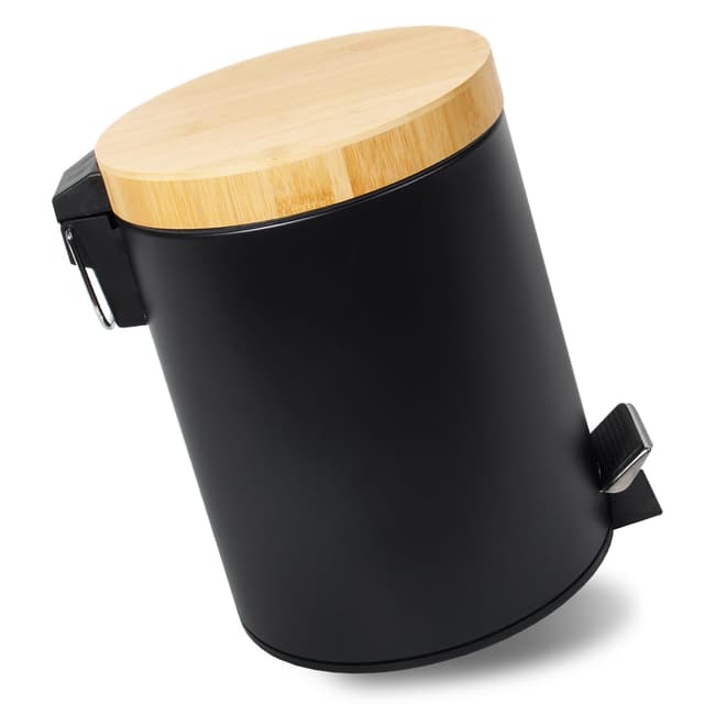 🌿🚽 Greelue 5L Mülleimer Bad mit Holzdeckel - Angebot!
