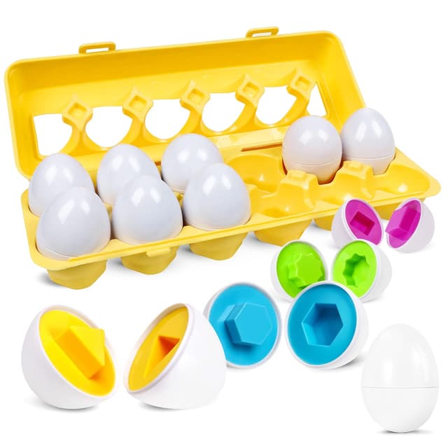 🌈🥚 Montessori Spielzeug Passende Eier Farbe & Form Erkennung Sorter Skills Spielzeug für Kleinkinder