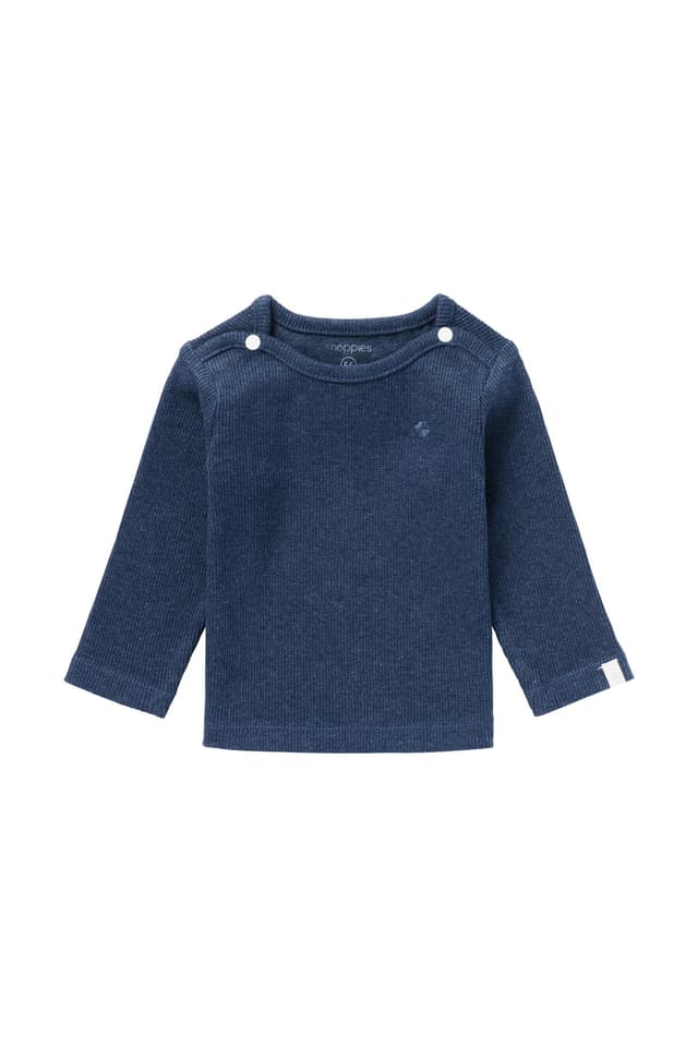 👶👕 Noppies Unisex Baby U Tee Ls Rib Natal T-Shirt 56 Navy Melange - P758 Angebot! 🎉