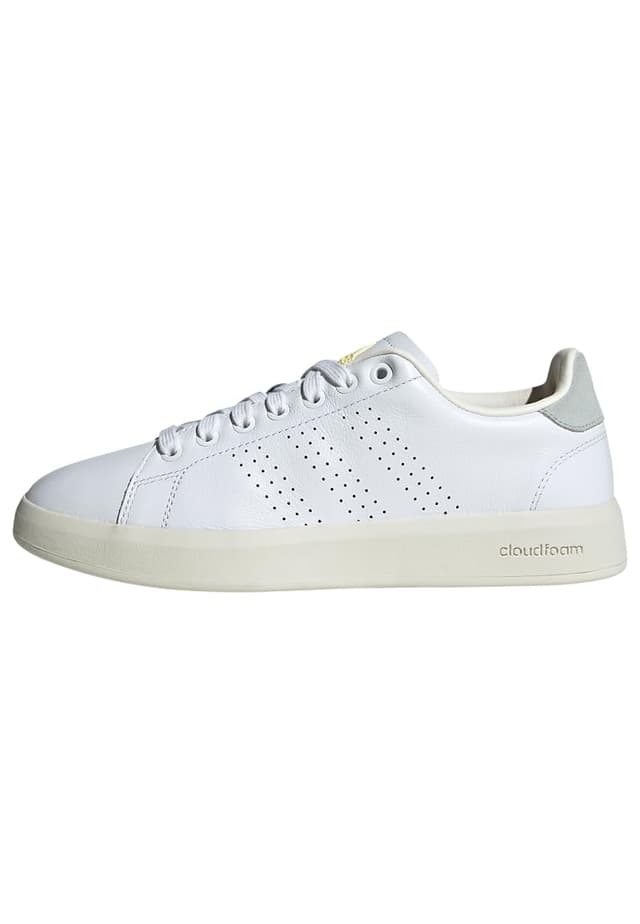 👟🌟 Mega-Deal! adidas Damen Advantage Premium Leather Shoes Schuhe 41 1/3 EU Cloud White Cloud White Silver