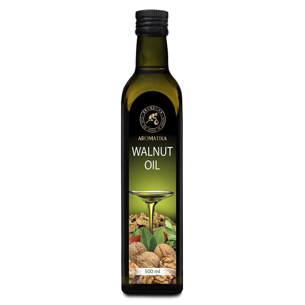 Walnussöl 500ml 🌰🥗 - Speiseöl zum Verzehr - Glasflasche - Vegan - Nativ