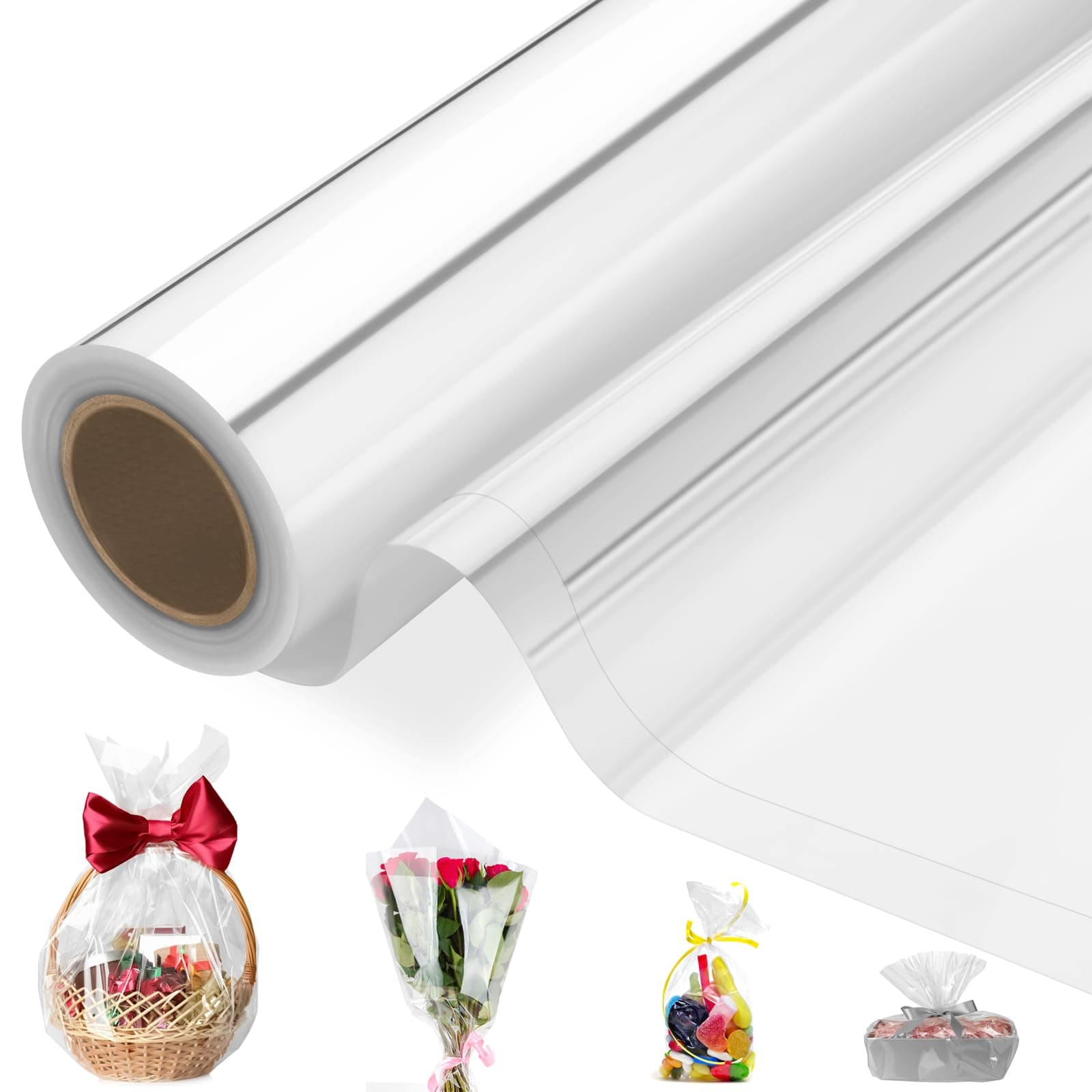 JIANTA 86cmx30M Geschenkfolie Transparent Cellophanfolie Rolle Cellophan Rolle Verpackungsfolie 🎁🌟