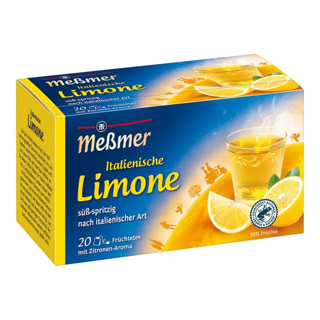 Meßmer Ländertee | Italienische Limone Tee | 20 Teebeutel | Glutenfrei | Laktosefrei | Vegan 🍋☕️
