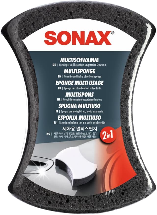 🚗 SONAX MultiSchwamm (1 Stück) für die Autoreinigung 🧽 | AR-Nr. 04280000 Rot