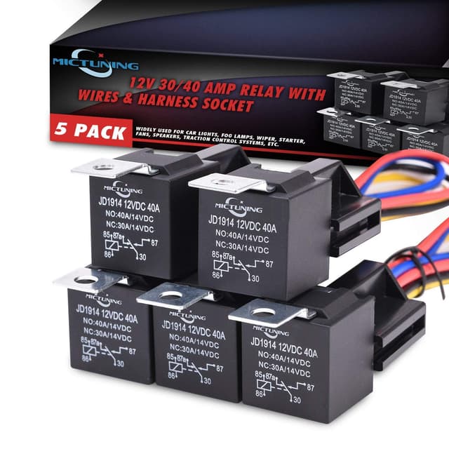MICTUNING 30/40A 12V KFZ Relais 5 Set 🚗🔧🌈