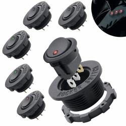 6 Stück Kippschalter 20 A/12V 3 Pin Rund EIN/AUS Schalter Wasserdicht 🚗🚤