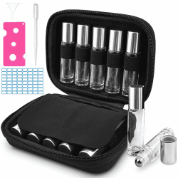 WZYTEU Ätherische Öle Tasche + Roll on Flasche Leer 10ml Set