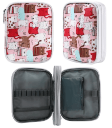 🧶🐱 LOOEN Häkelnadel Tasche - Rosa Katze 🐱🧶
